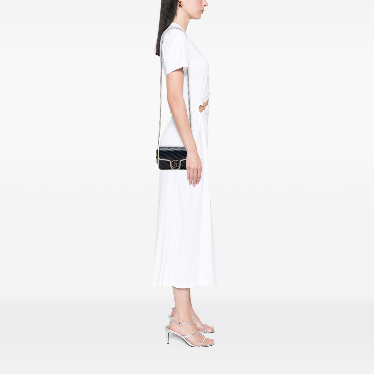 Gucci Super Mini GG Marmont Matelasse Leather Torchon Flap Crossbody