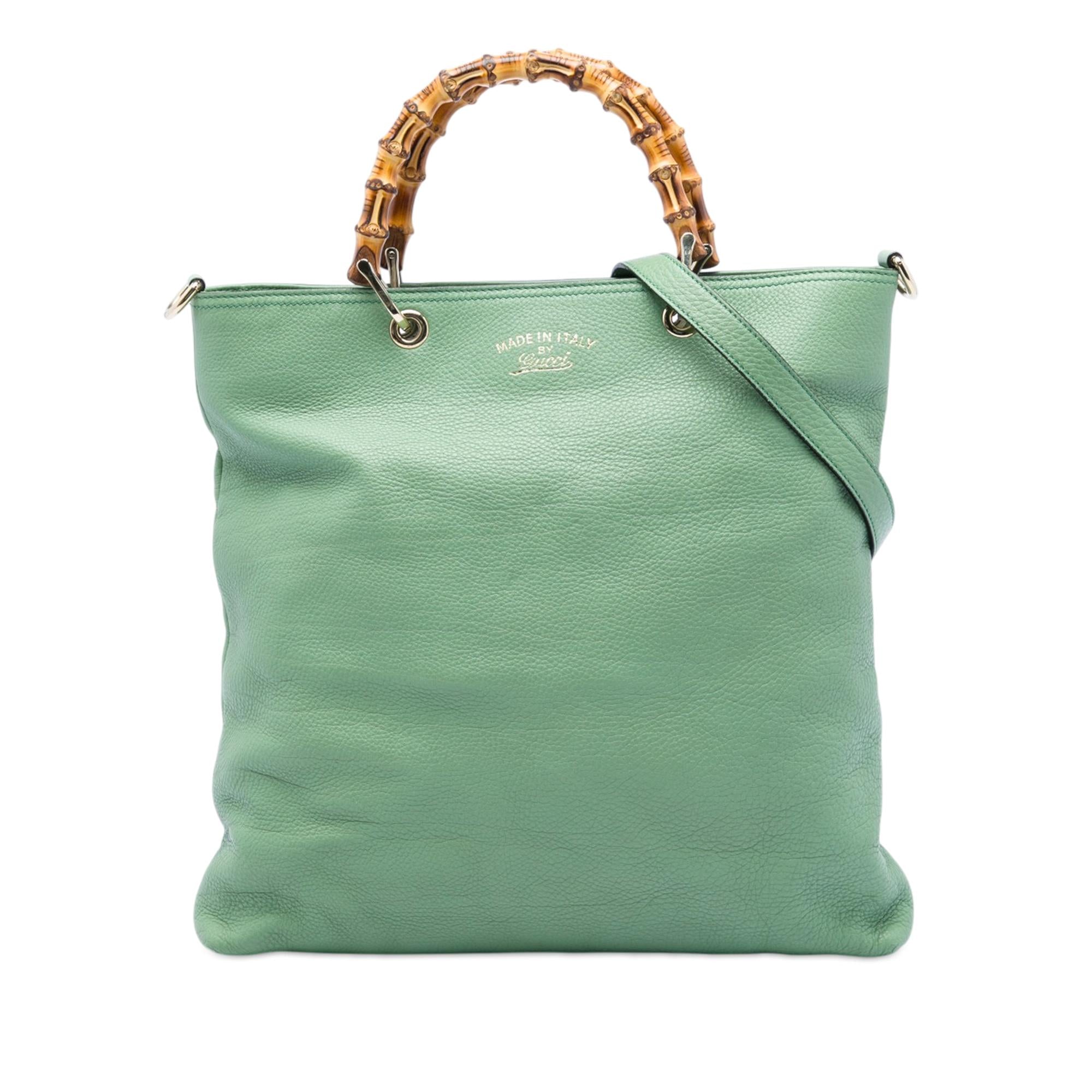 Gucci Tall Calfskin Bamboo Shopper Tote