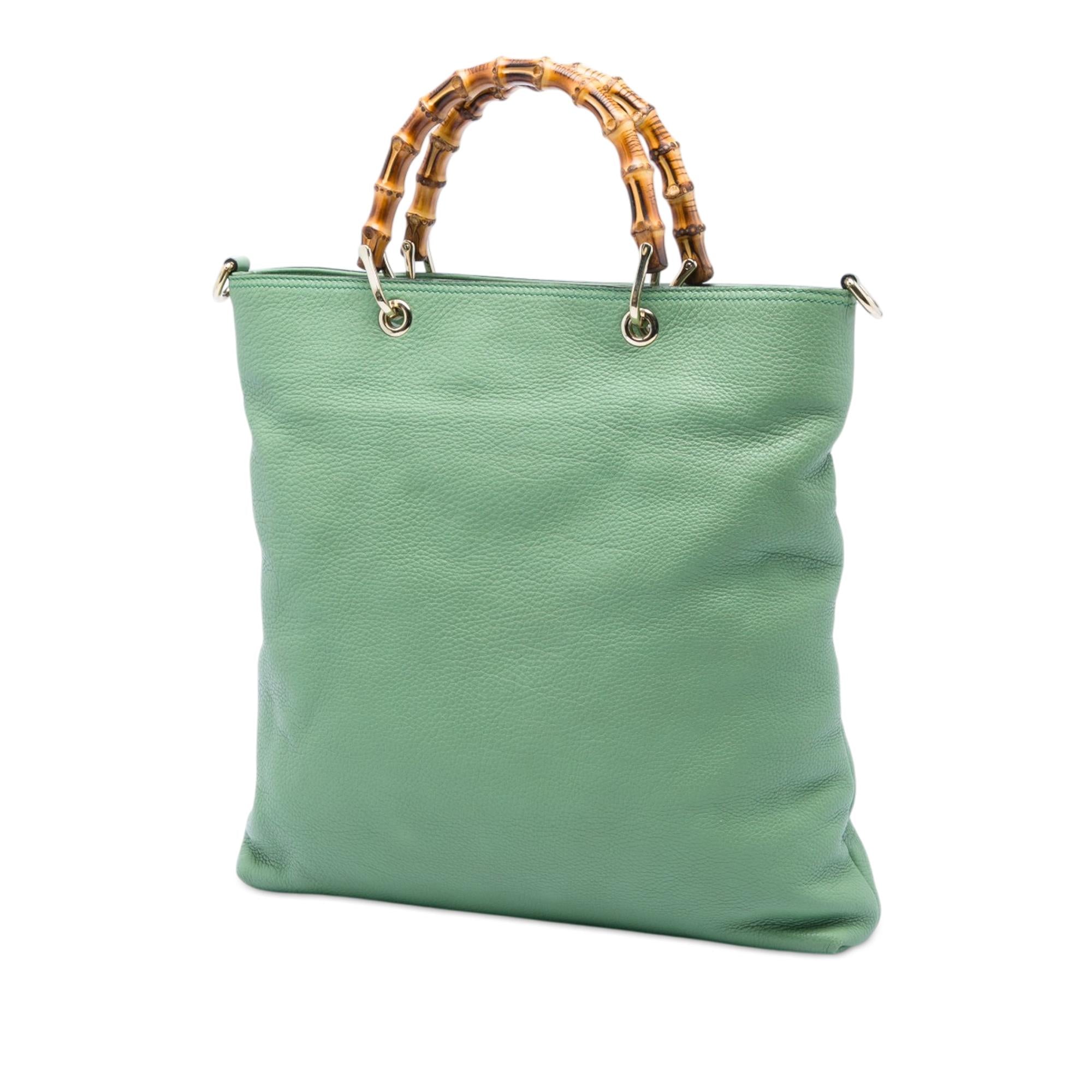 Gucci Tall Calfskin Bamboo Shopper Tote