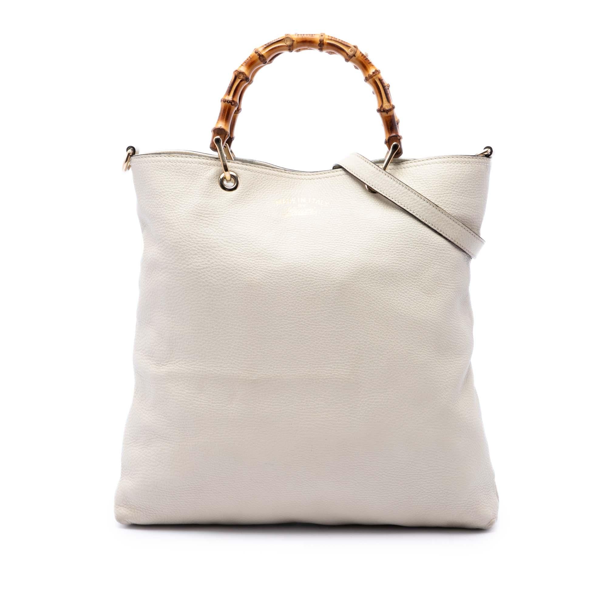 Gucci Tall Calfskin Bamboo Shopper Tote