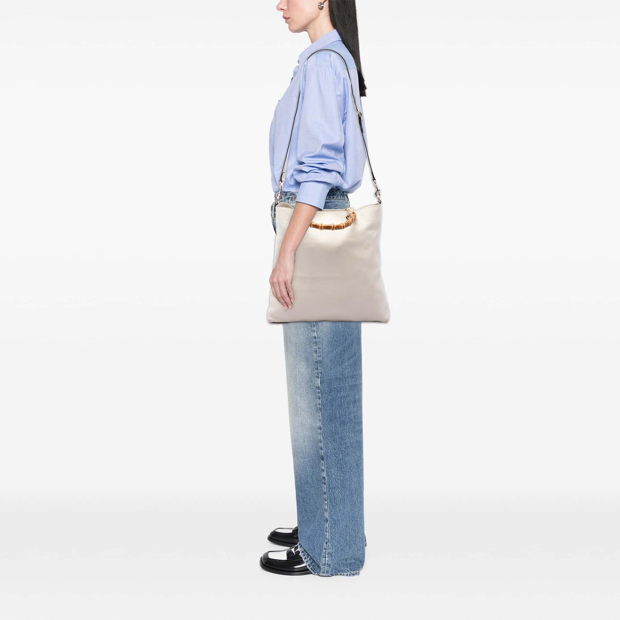 Gucci Tall Calfskin Bamboo Shopper Tote