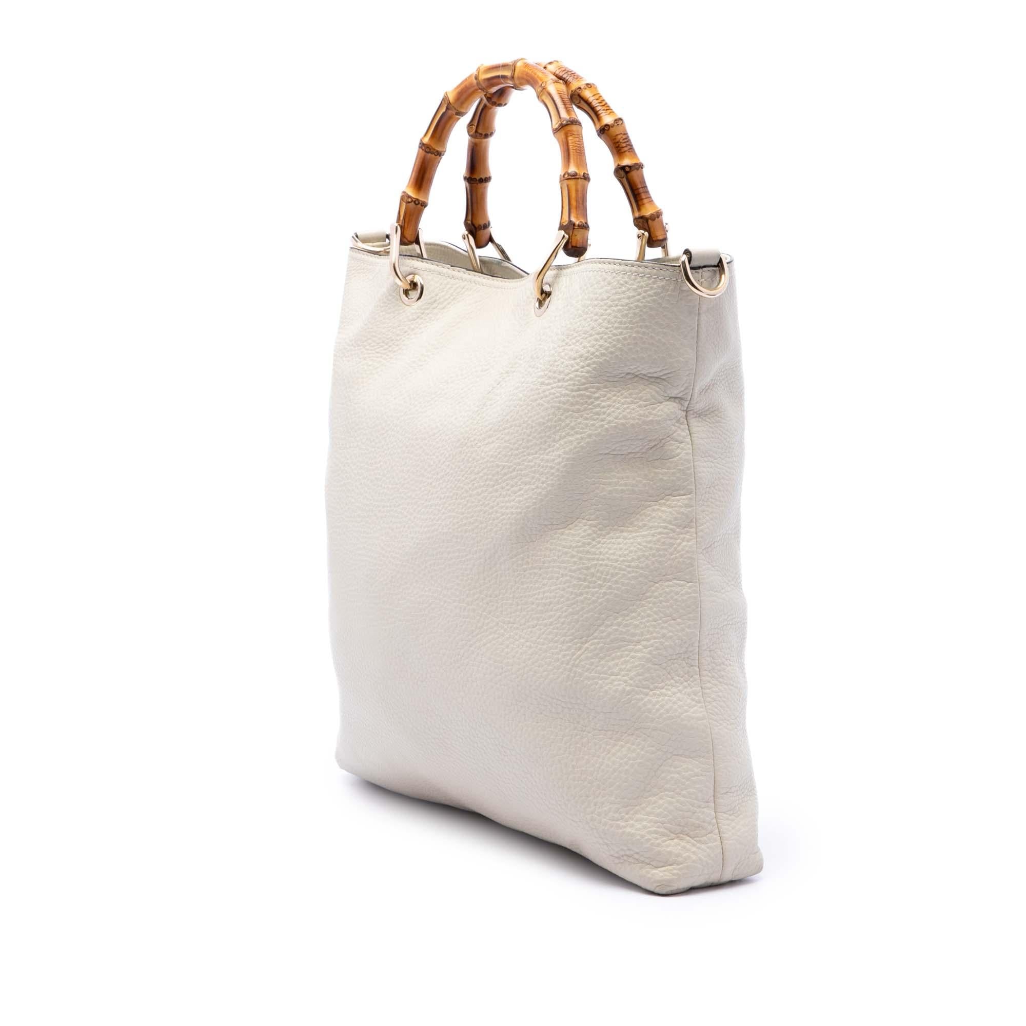 Gucci Tall Calfskin Bamboo Shopper Tote