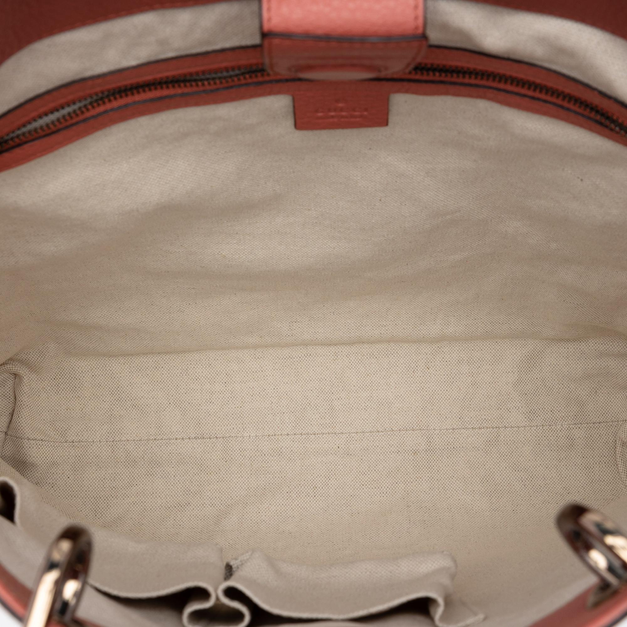 Gucci Tall Calfskin Bamboo Shopper Tote