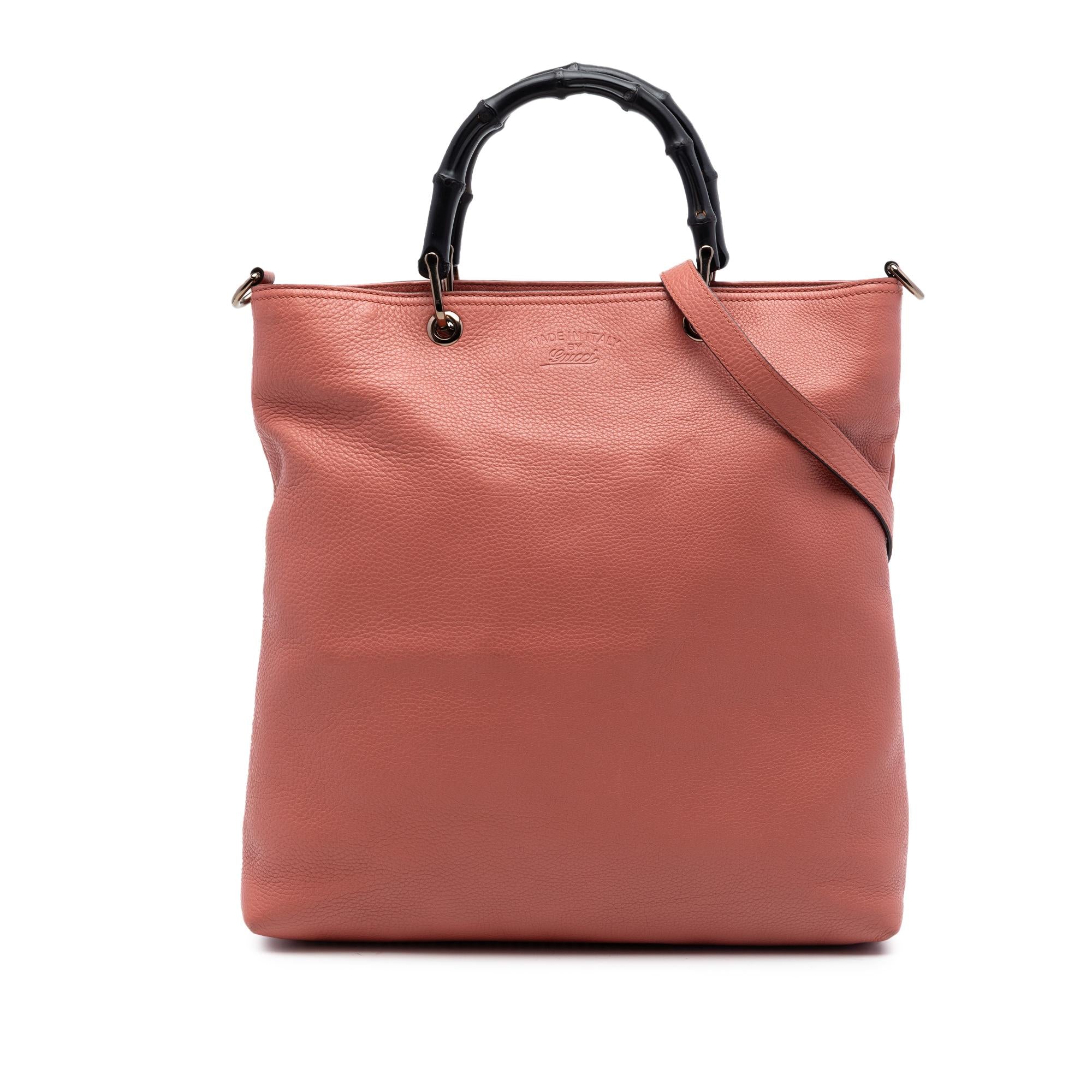 Gucci Tall Calfskin Bamboo Shopper Tote