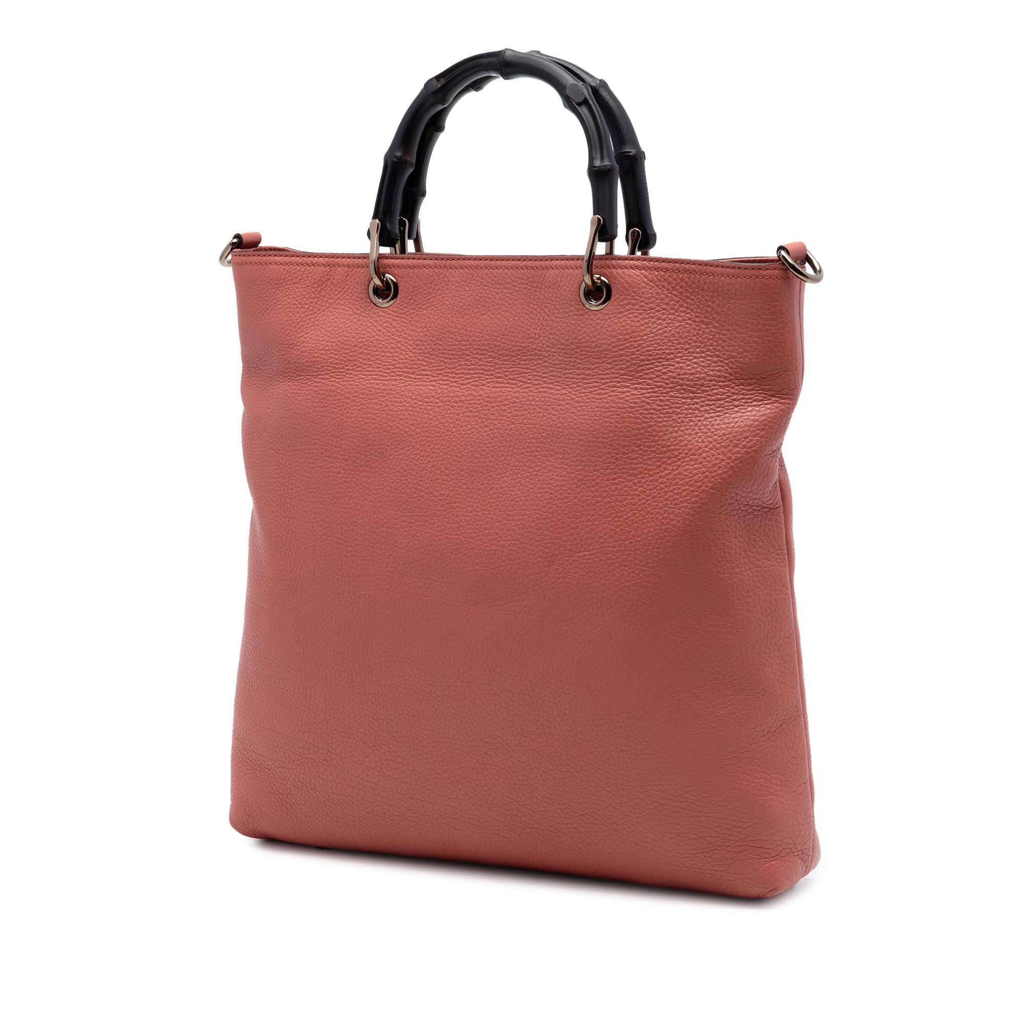 Gucci Tall Calfskin Bamboo Shopper Tote