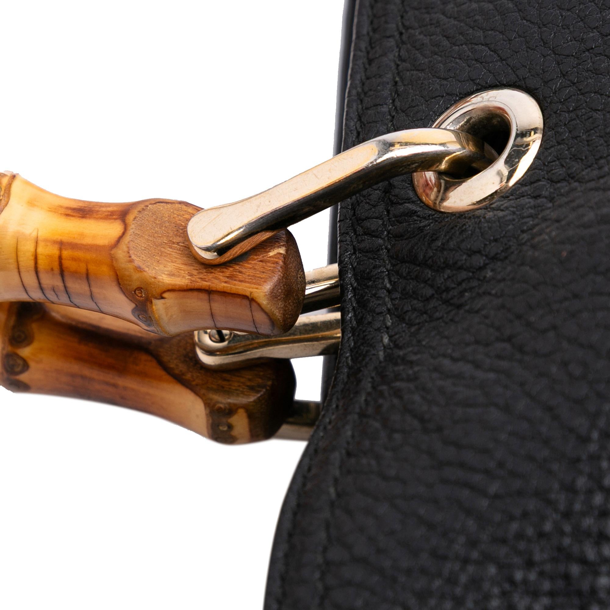 Gucci Tall Leather Bamboo Shopper Tote