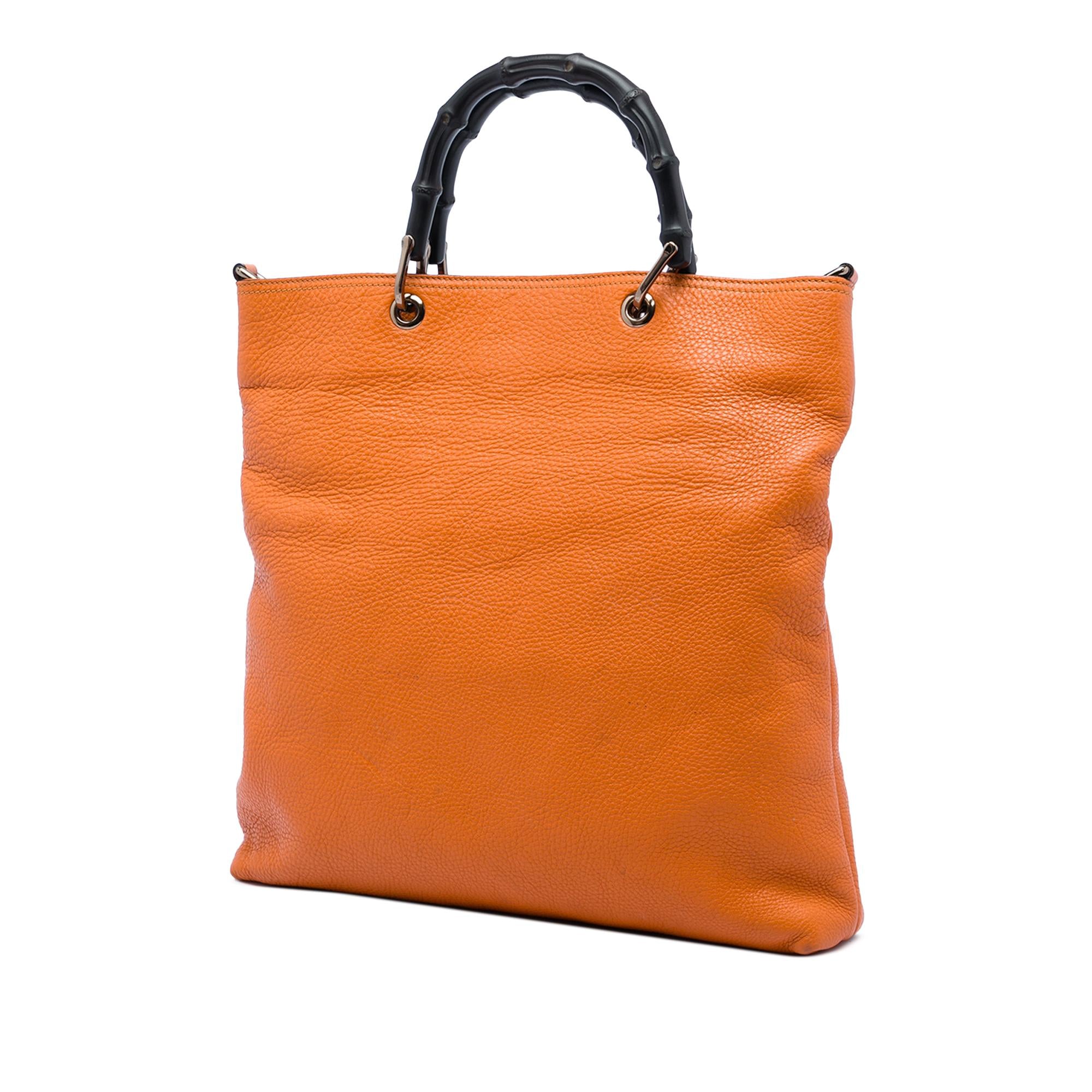 Gucci Tall Leather Bamboo Shopper Tote