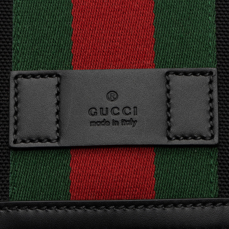 Gucci Vintage Gucci Black GG Original Canvas Green & Red Web Flap