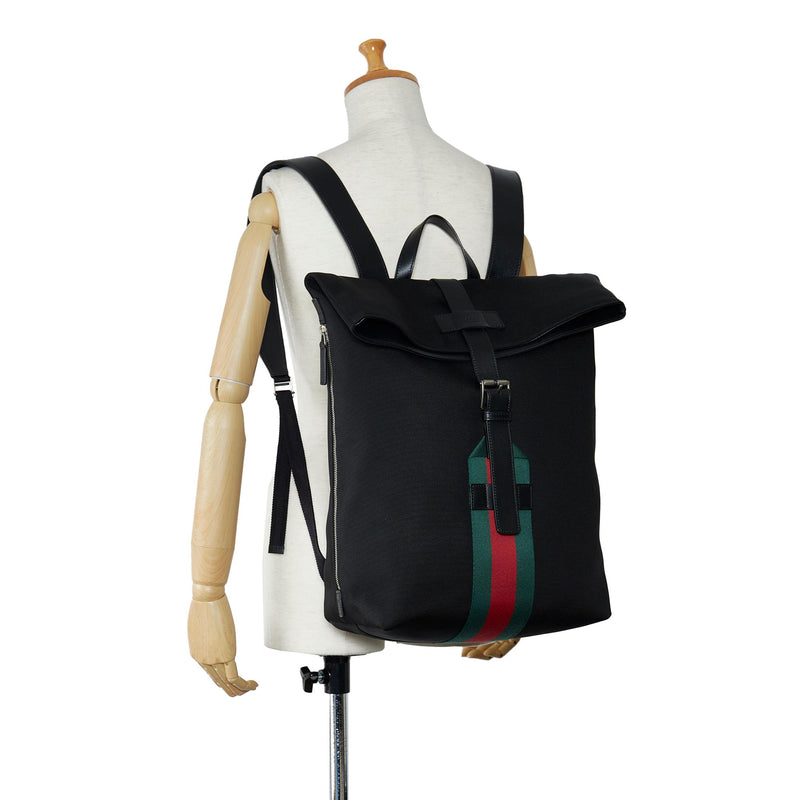 Gucci Techno Web Fold Over Backpack (SHG-u9fHBg)