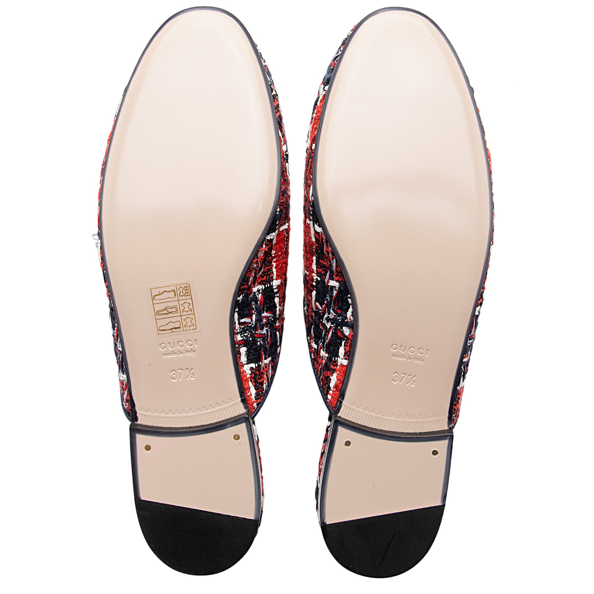 Gucci Tweed Check Horsebit Princeton Mules - Size 7.5 / 37.5 (SHF-N9Ms7t)