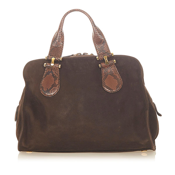 Gucci Twice Nubuck Leather Handbag (SHG-31660)