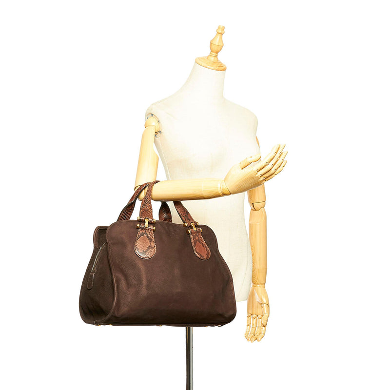 Gucci Twice Nubuck Leather Handbag (SHG-31660)