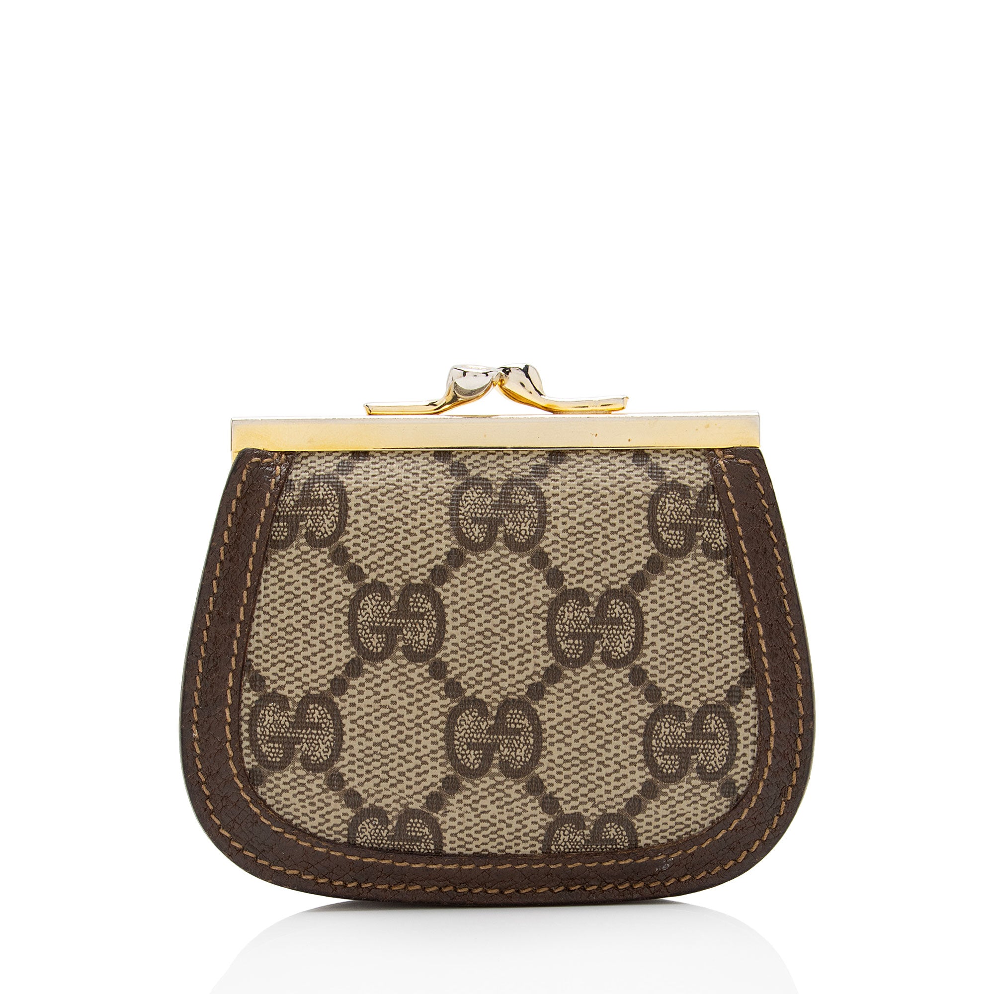 Gucci Vintage GG Supreme Kiss Lock Coin Pouch (SHF-xxZ0al)