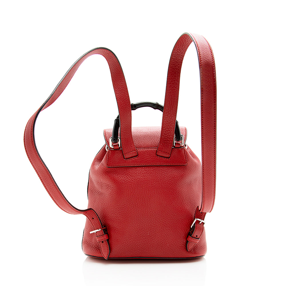gucci mini backpack red Gucci Vintage Leather Bamboo Small Backpack