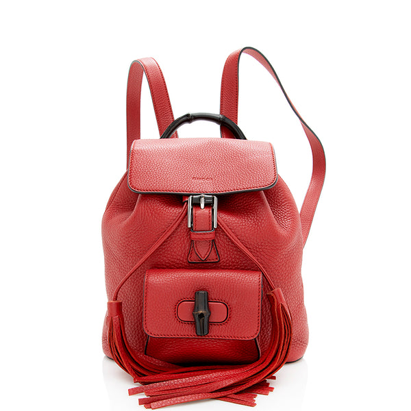 gucci mini backpack women& 39 Gucci Vintage Leather Bamboo Small Backpack