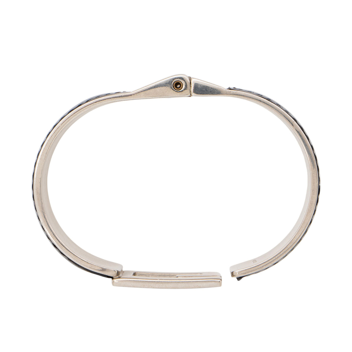 Gucci Vintage Patent Leather G Hinged Bracelet