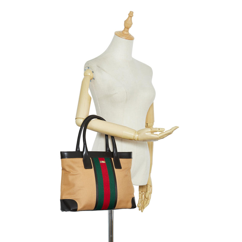 Gucci Web Canvas Tote Bag (SHG-3FEW2l)