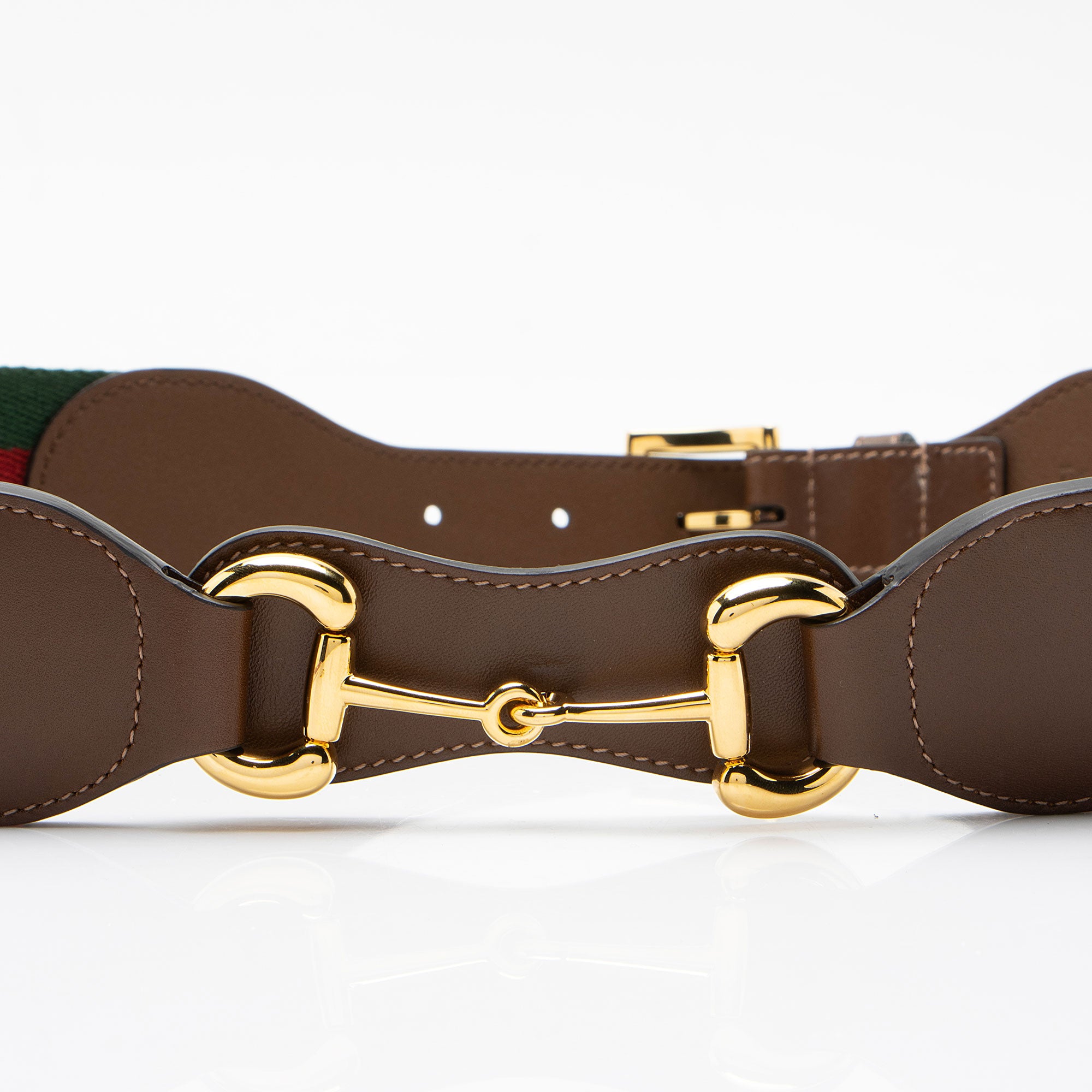 Gucci Web Horsebit Belt - Size 34 / 85