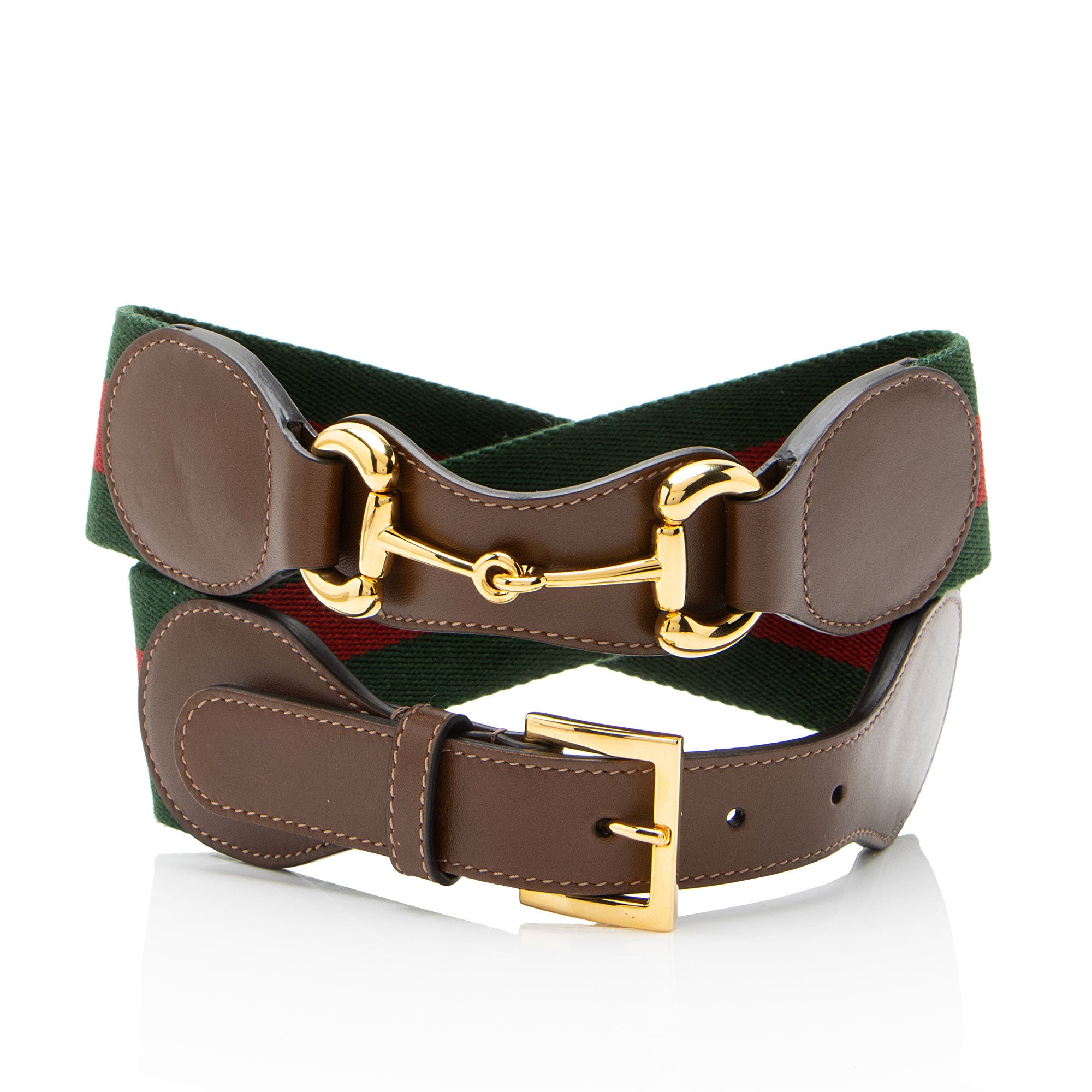 Gucci Web Horsebit Belt - Size 34 / 85