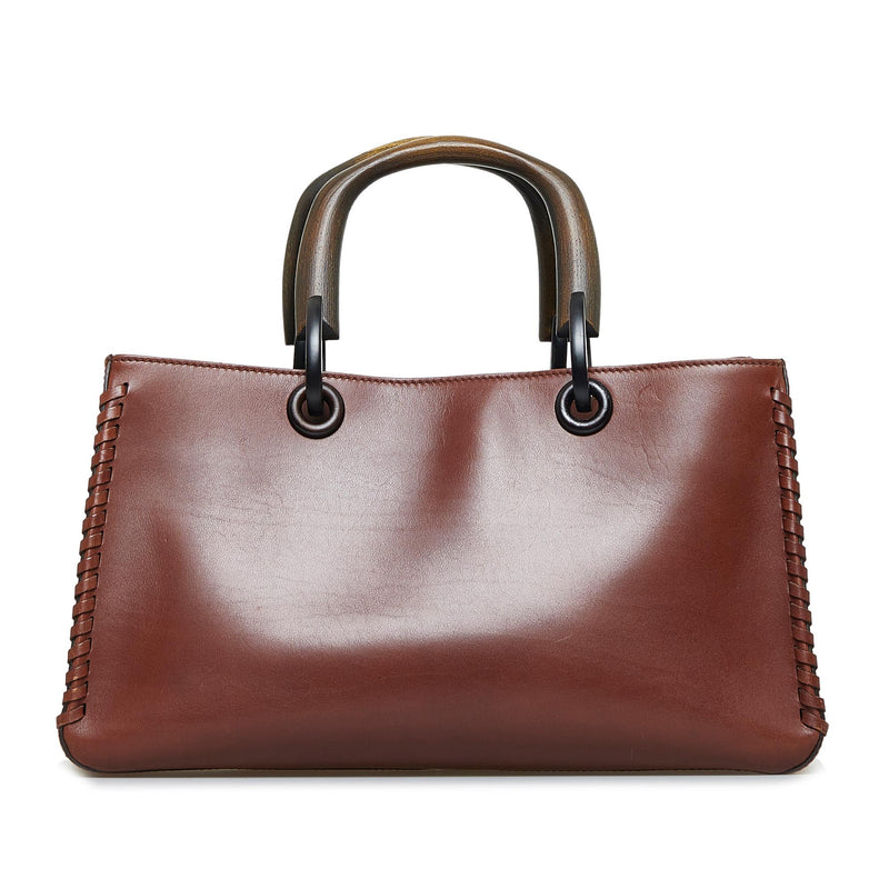 Gucci Whipstitch Wood Handle Handbag (SHG-caHaIH)