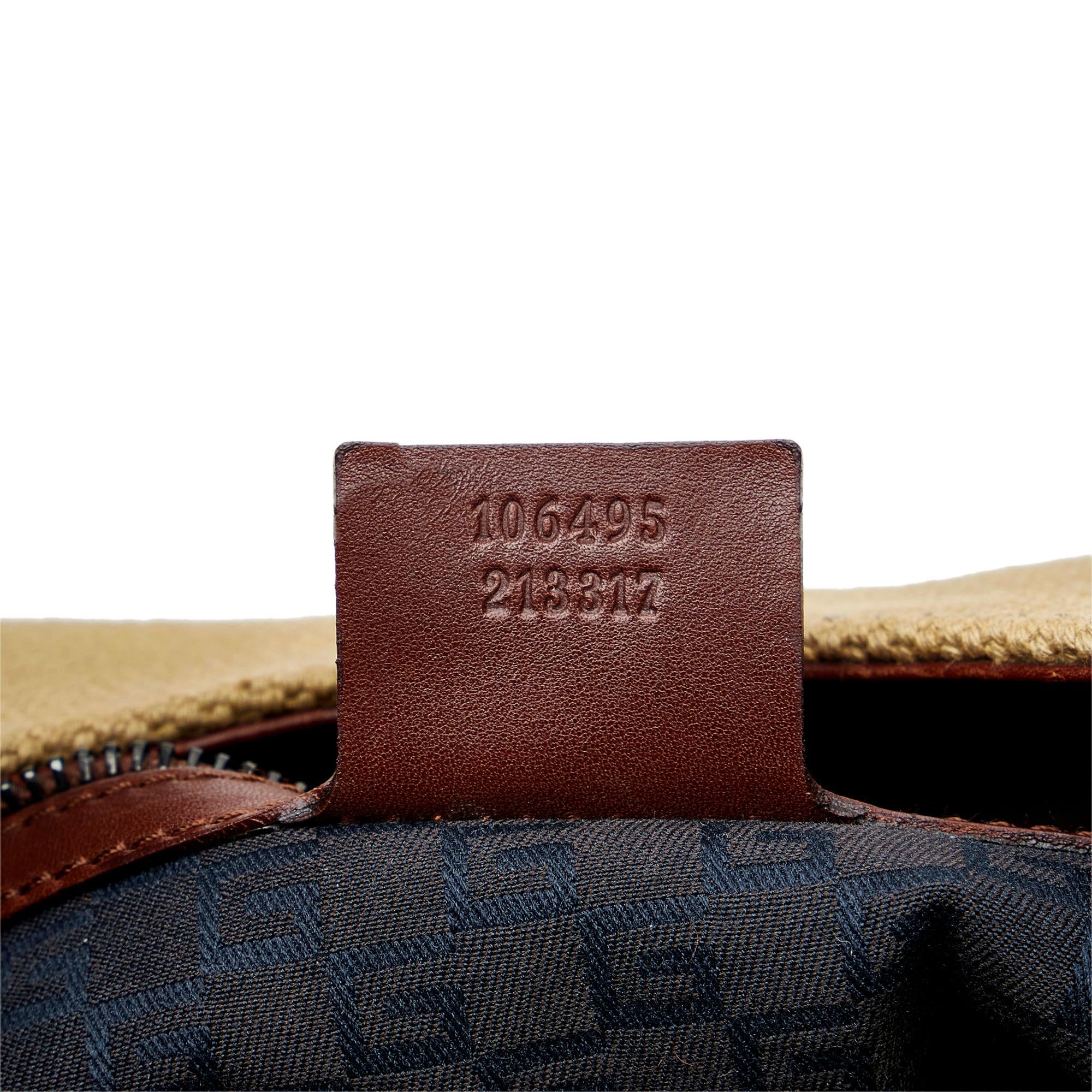 Gucci Wood Handle Canvas Handbag (SHG-zB1eEr)