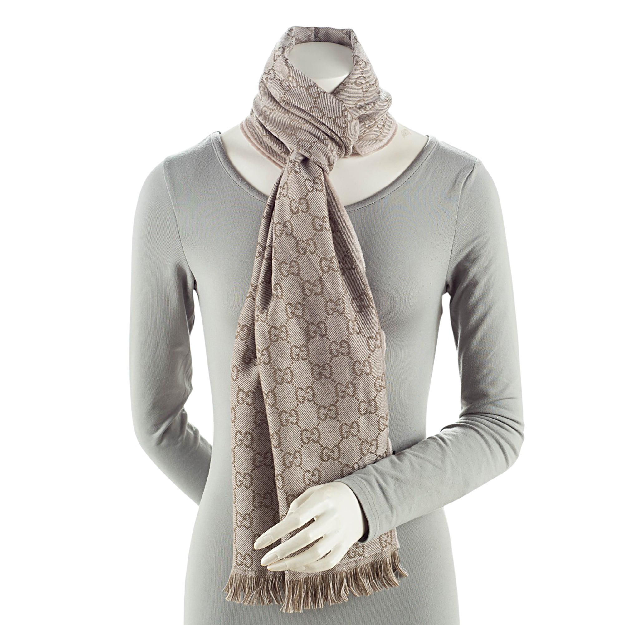 Gucci Wool GG Jacquard Scarf