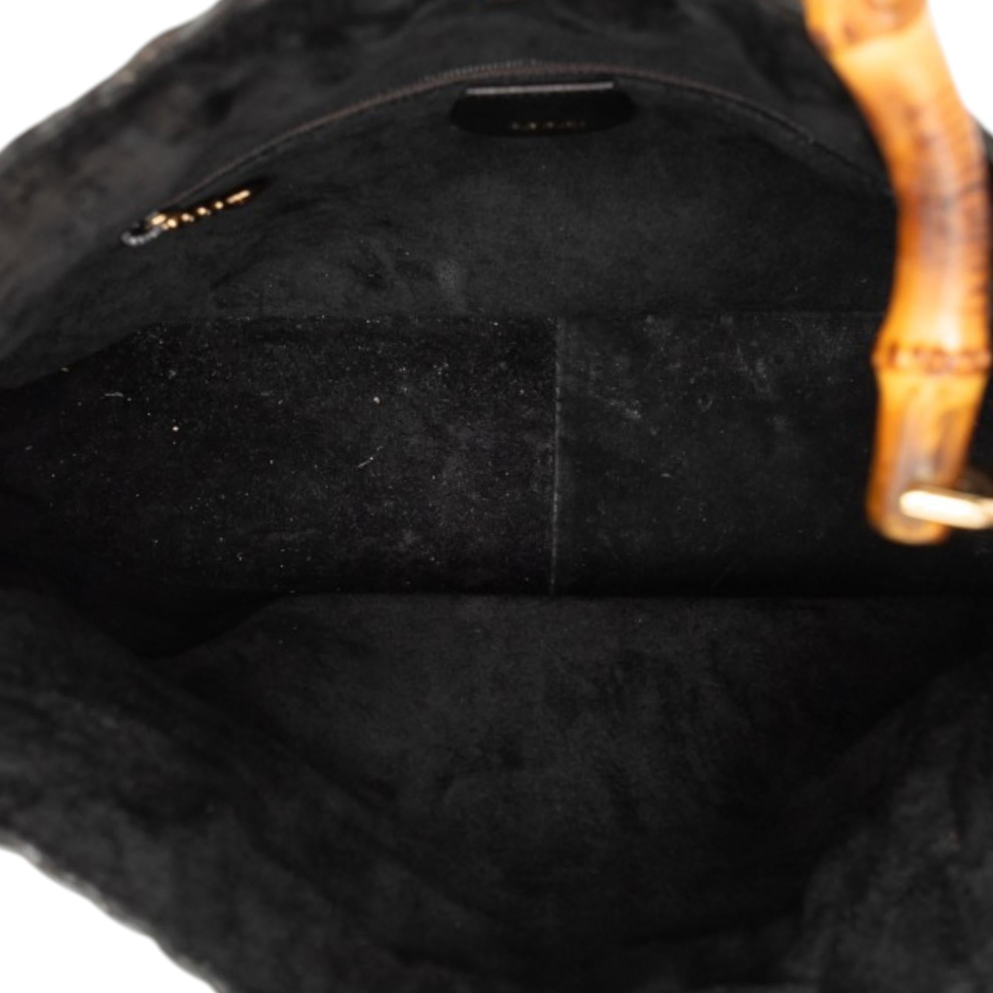 Gucci Woven Leather Bamboo Satchel