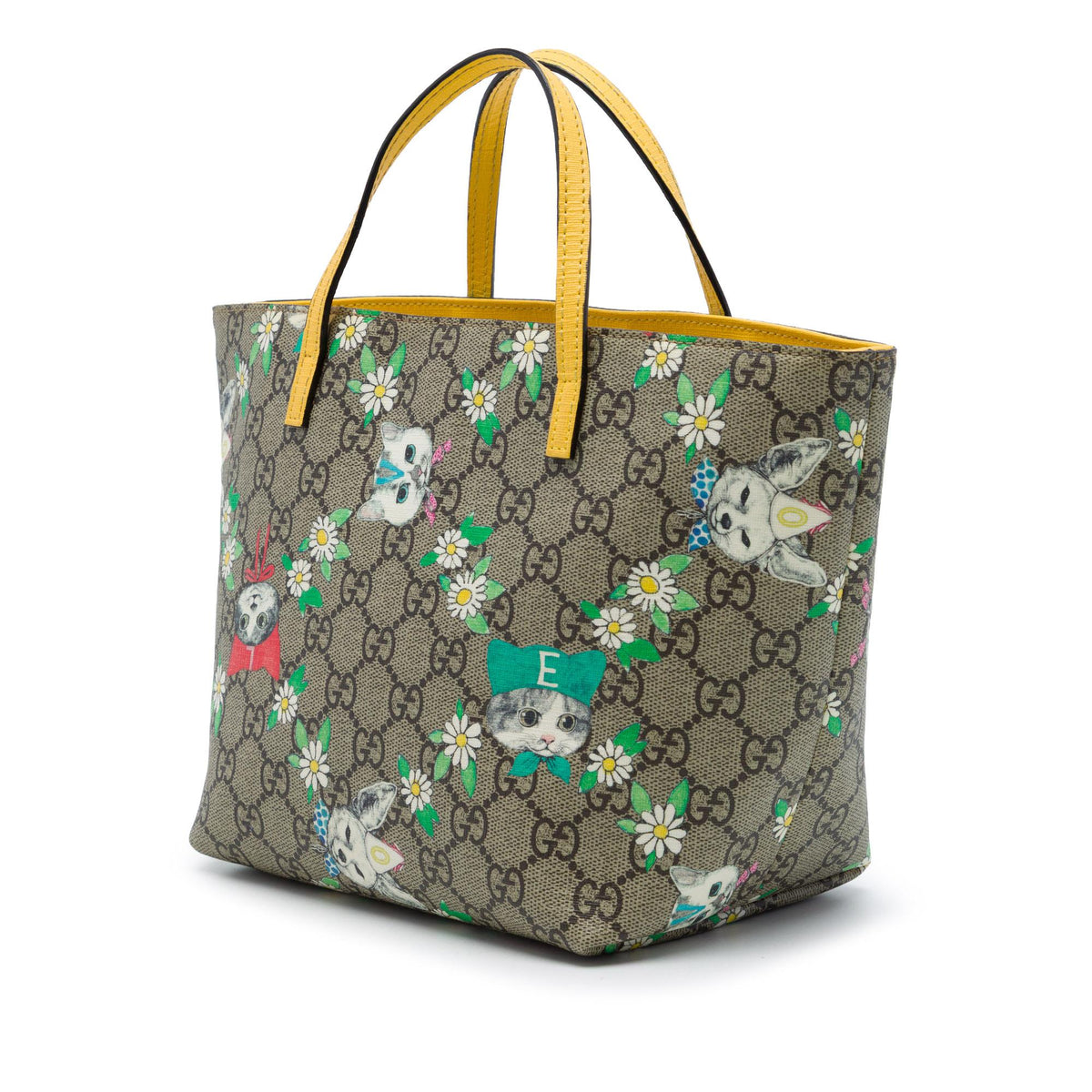 Gucci Yuko Higuchi Childrens GG Supreme Cats and Daisies Tote