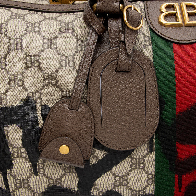 Gucci x Balenciaga GG Supreme The Hacker Project Graffiti Duffle Bag LuxeDH