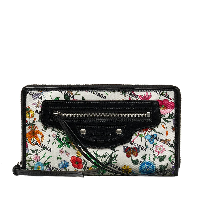 Gucci x Balenciaga The Hacker Project Neo Classic Flora Print Zip Around Wallet (SHG-mz0AfE)