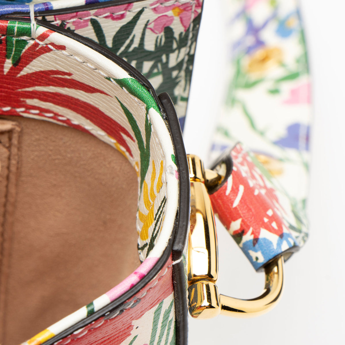 Gucci x Ken Scott Leather Floral Horsebit 1955 Medium Shoulder Bag