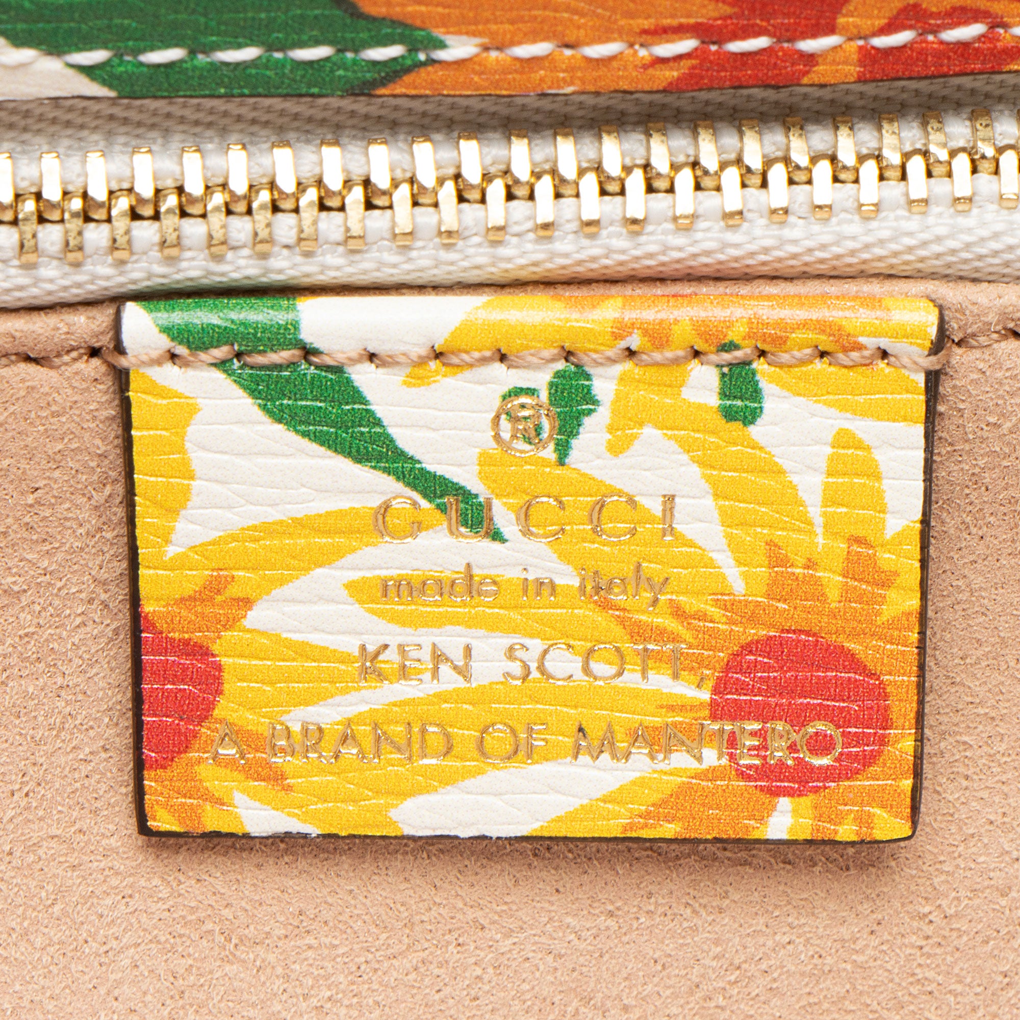 Gucci x Ken Scott Leather Floral Horsebit 1955 Medium Shoulder Bag