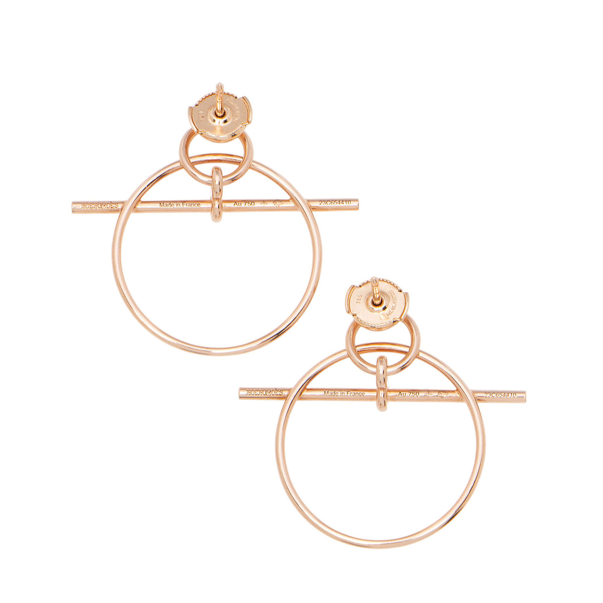 Hermes 18k Rose Gold Small Loop Earrings
