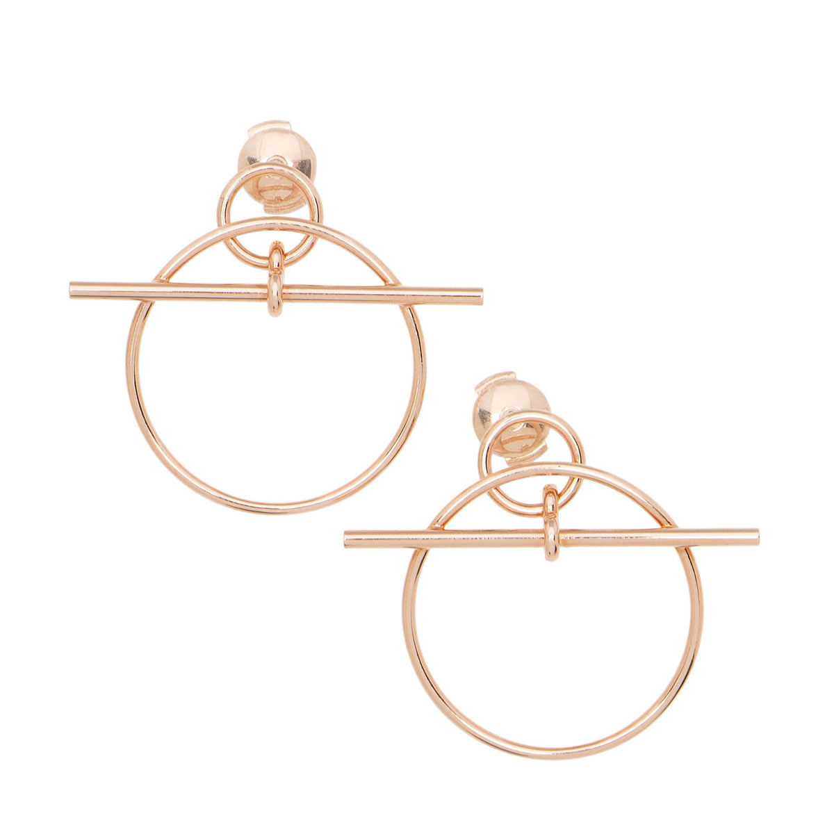 Hermes 18k Rose Gold Small Loop Earrings