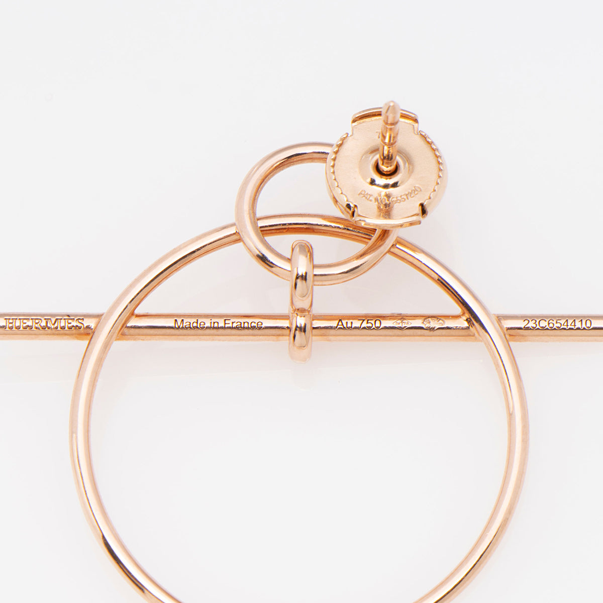 Hermes 18k Rose Gold Small Loop Earrings