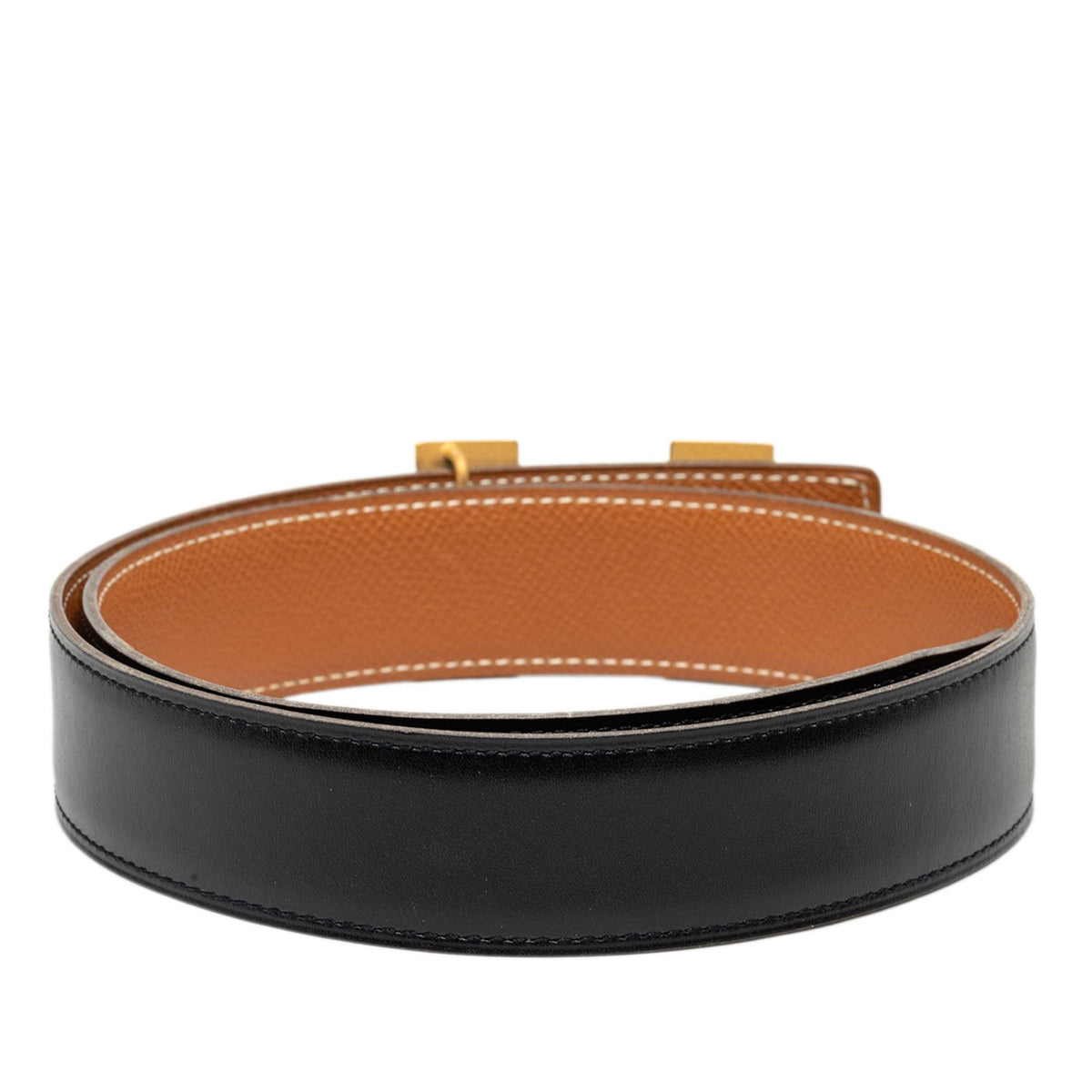 Hermes Box Calf and Courchevel Constance H Reversible Belt - 28 / 70