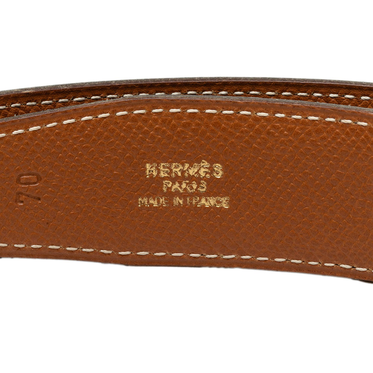 Hermes Box Calf and Courchevel Constance H Reversible Belt - 28 / 70