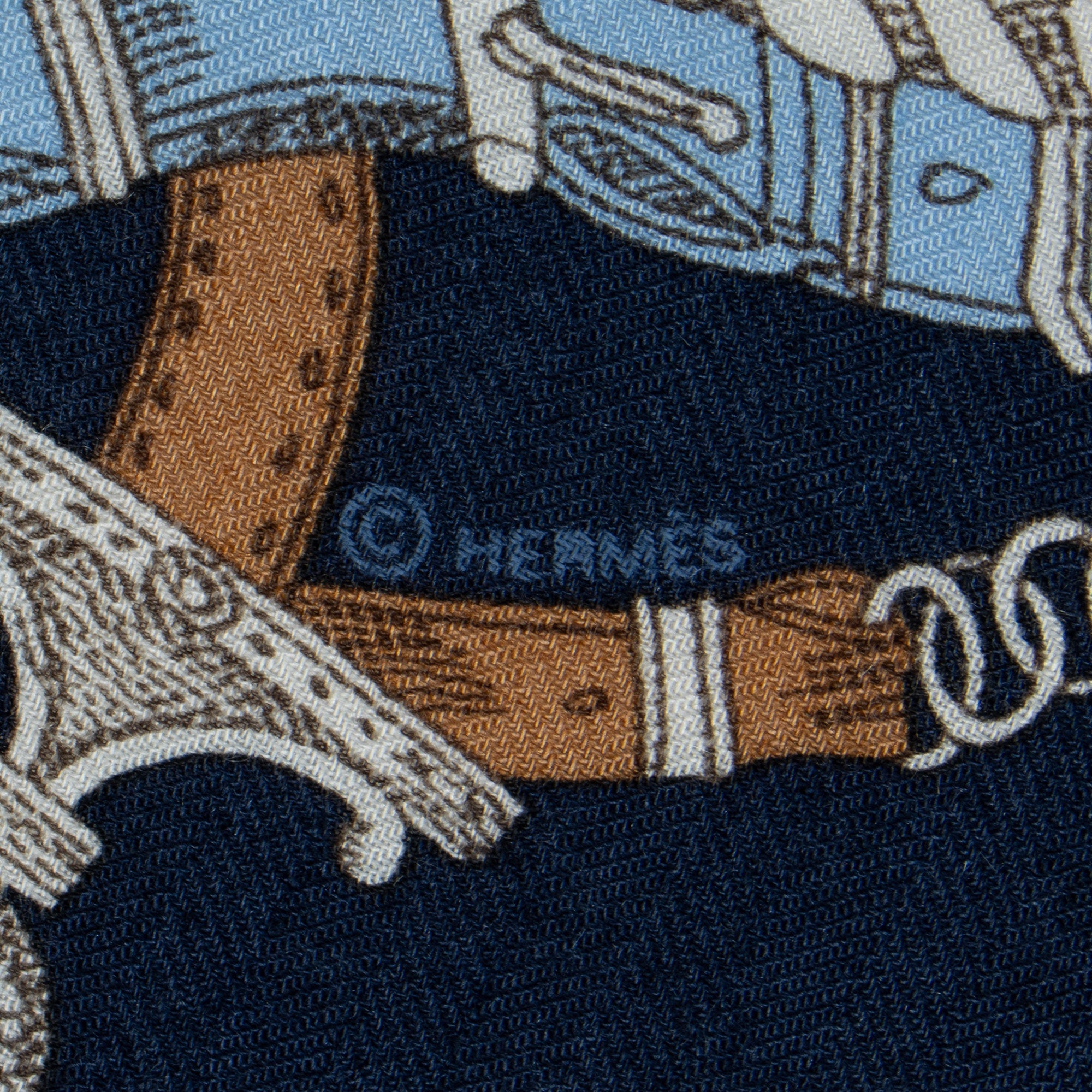 Hermes Cashmere Silk Les Chevaux Dechaines 140cm Shawl (SHF-EUUjWy)