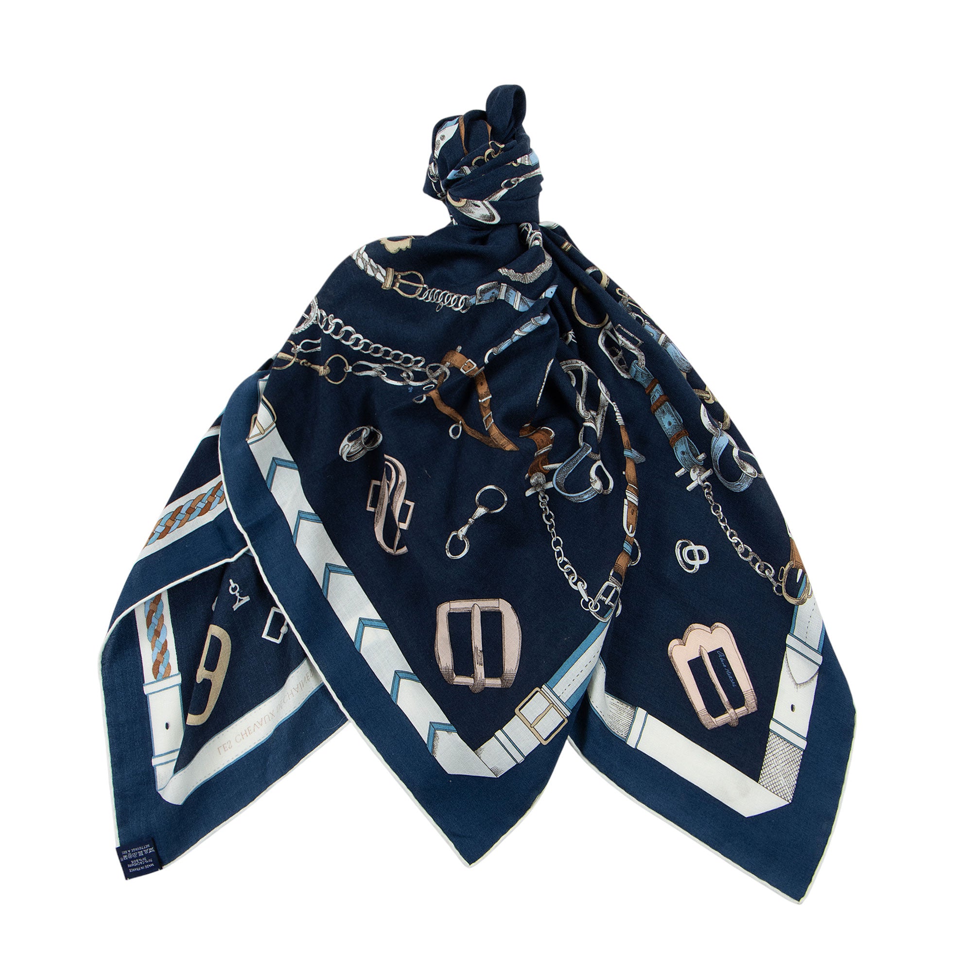 Hermes Cashmere Silk Les Chevaux Dechaines 140cm Shawl (SHF-EUUjWy)