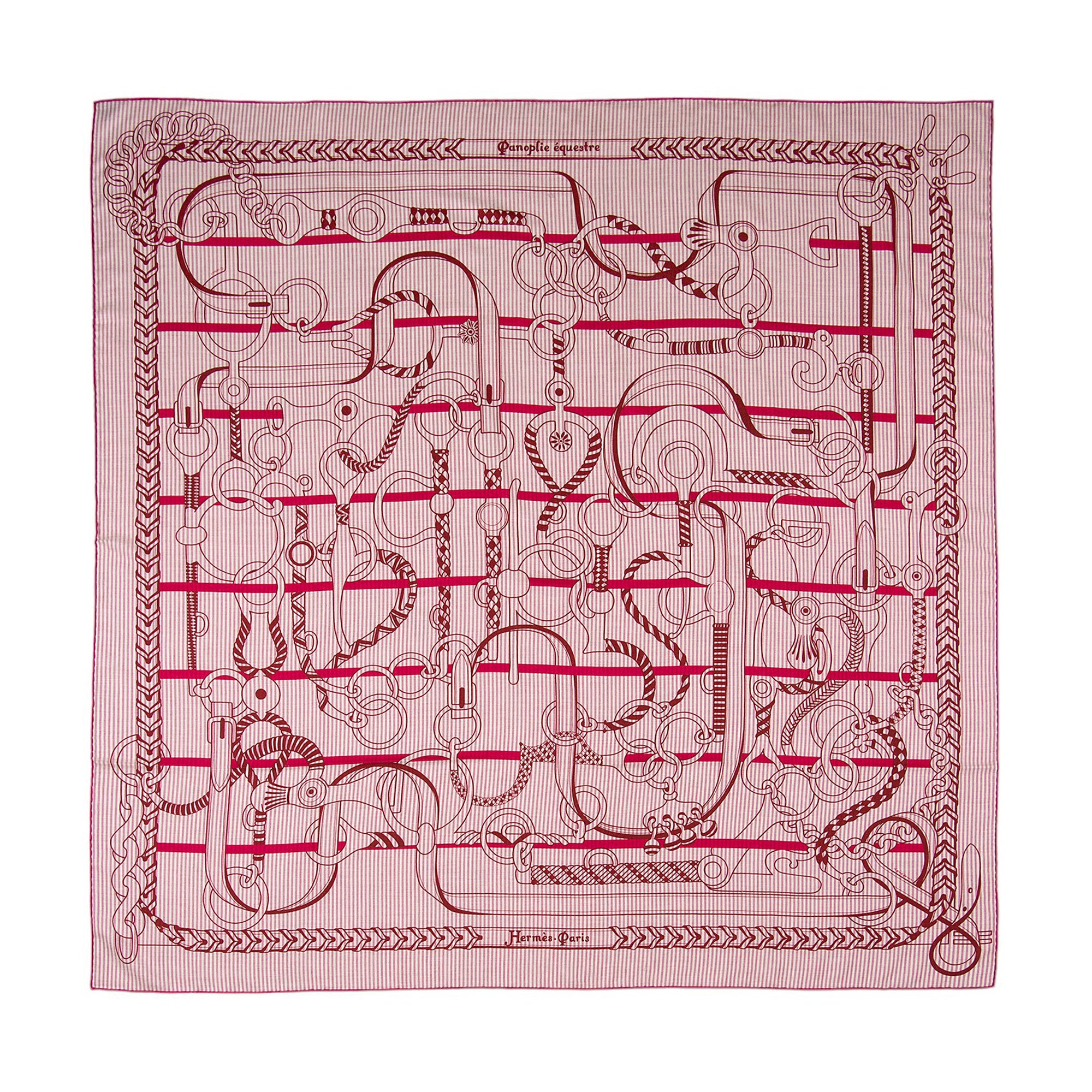 Hermes Cashmere Silk Panoplie Equestre 140cm Shawl (SHF-4erDzG)