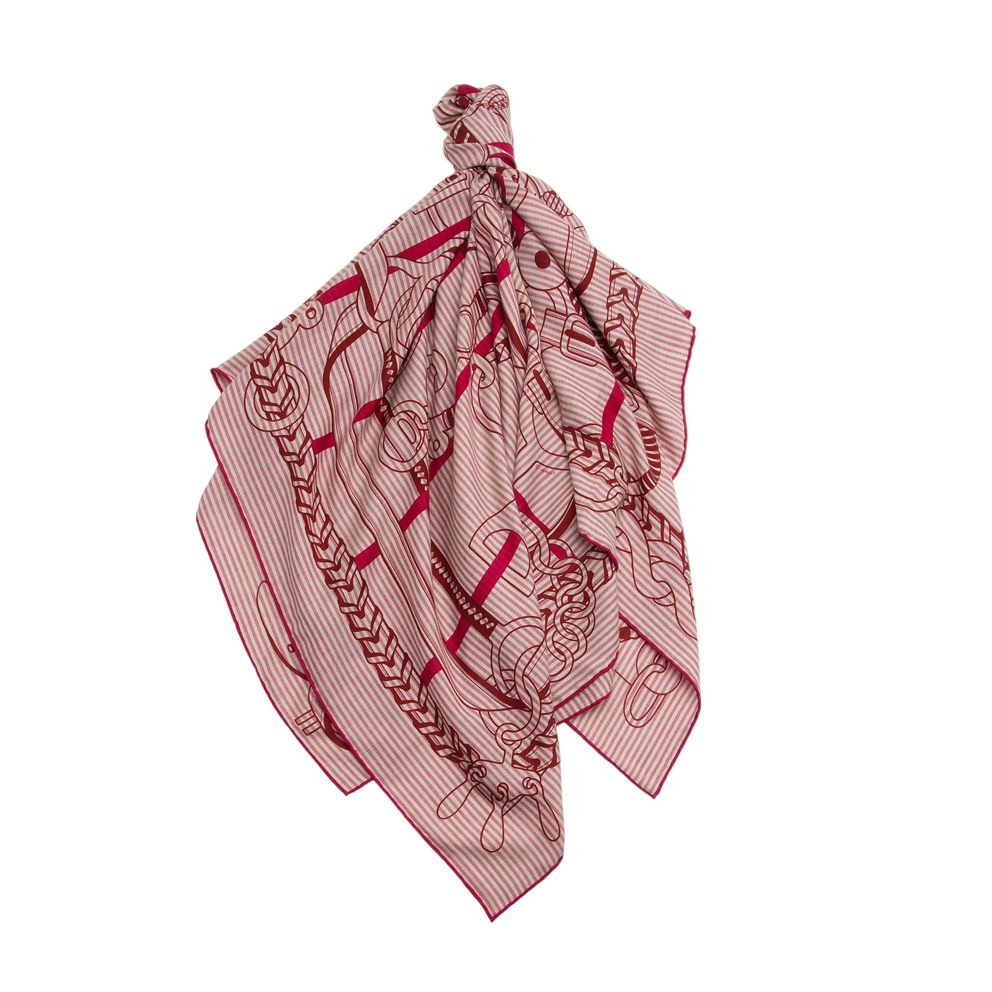 Hermes Cashmere Silk Panoplie Equestre 140cm Shawl (SHF-4erDzG)