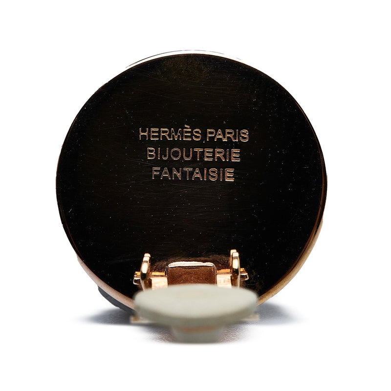 Hermes Corozo Horse Clip On Earrings (SHG-No1N8M)