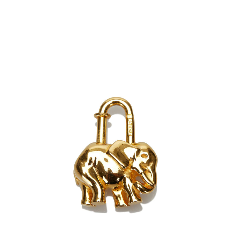 HERMES Limited Edition Hermes Cadena Elephant Bag Charm Gold 1988