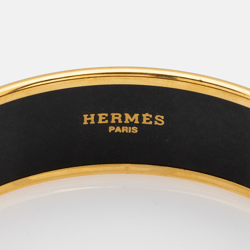 Hermes Printed Enamel Bangle Bracelet (SHF-4D6XUd)