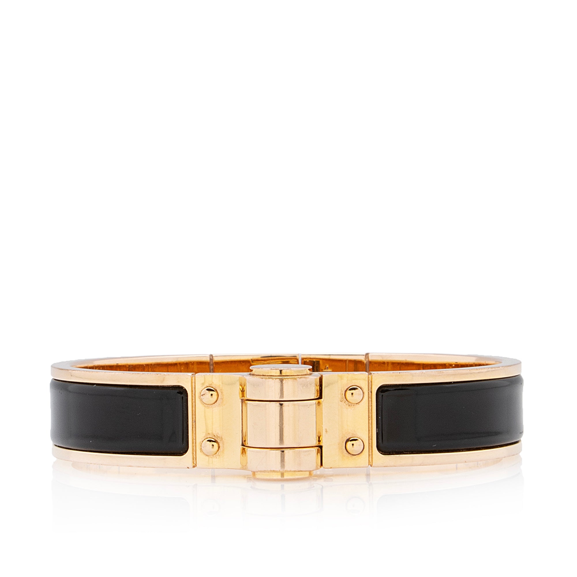 Hermes Enamel Hinged Narrow Bracelet (SHF-uSl09P)