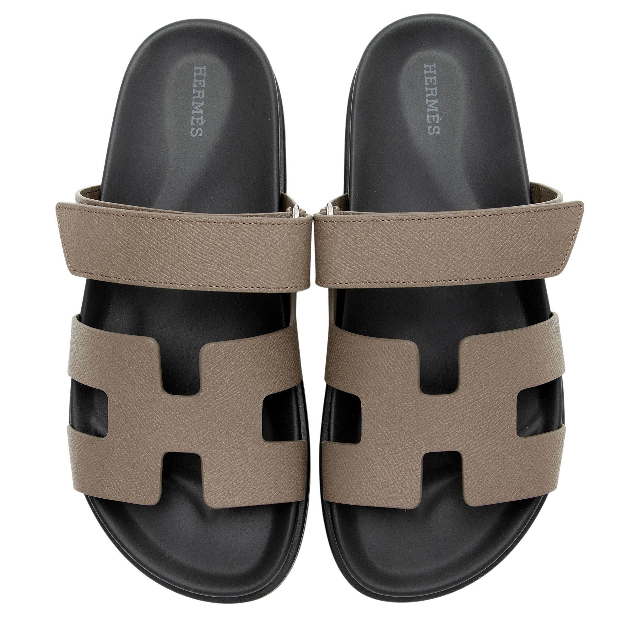 Hermes Epsom Calfskin Chypre Slide Sandals - Size 10 / 40