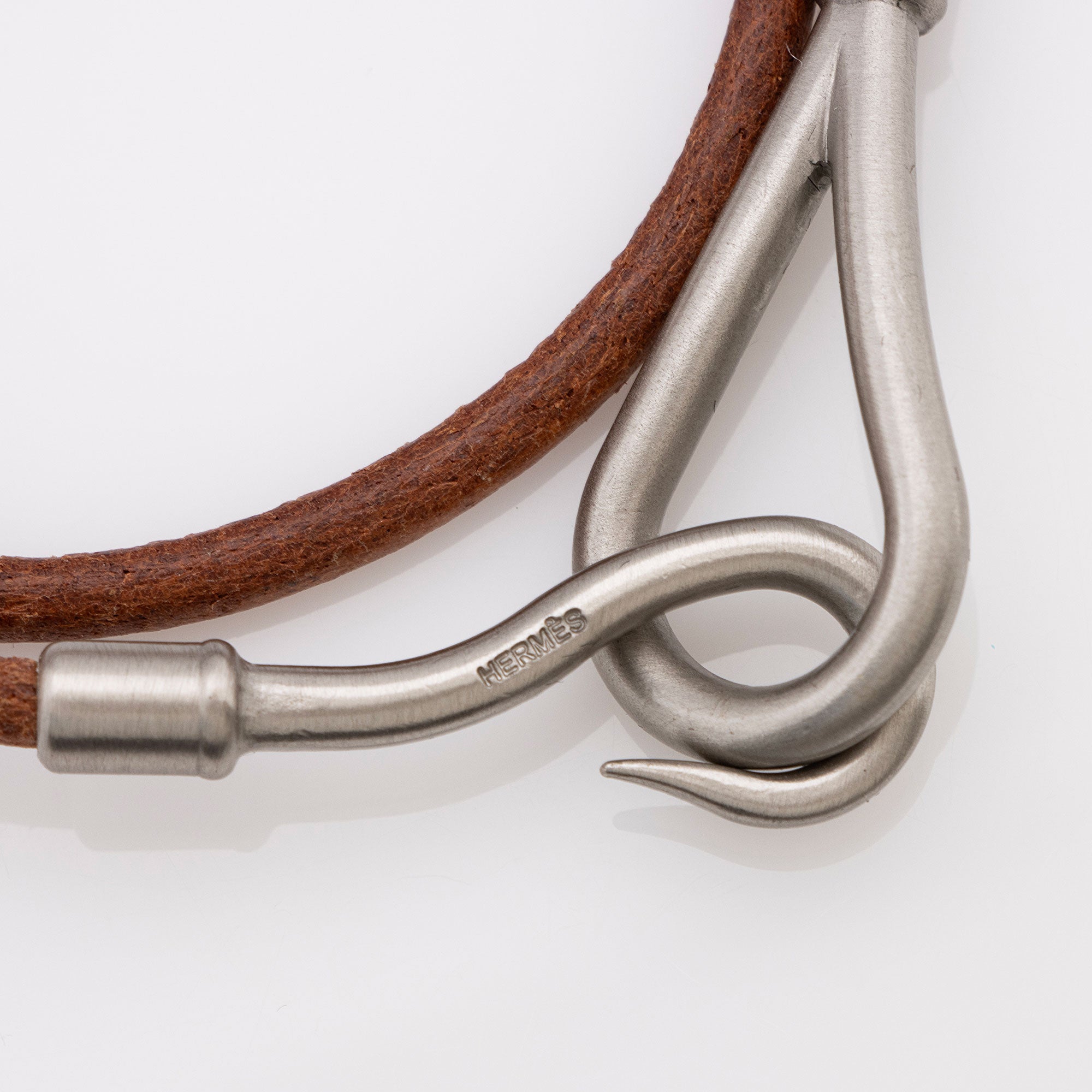 Hermes Leather Jumbo Hook Double Tour Bracelet
