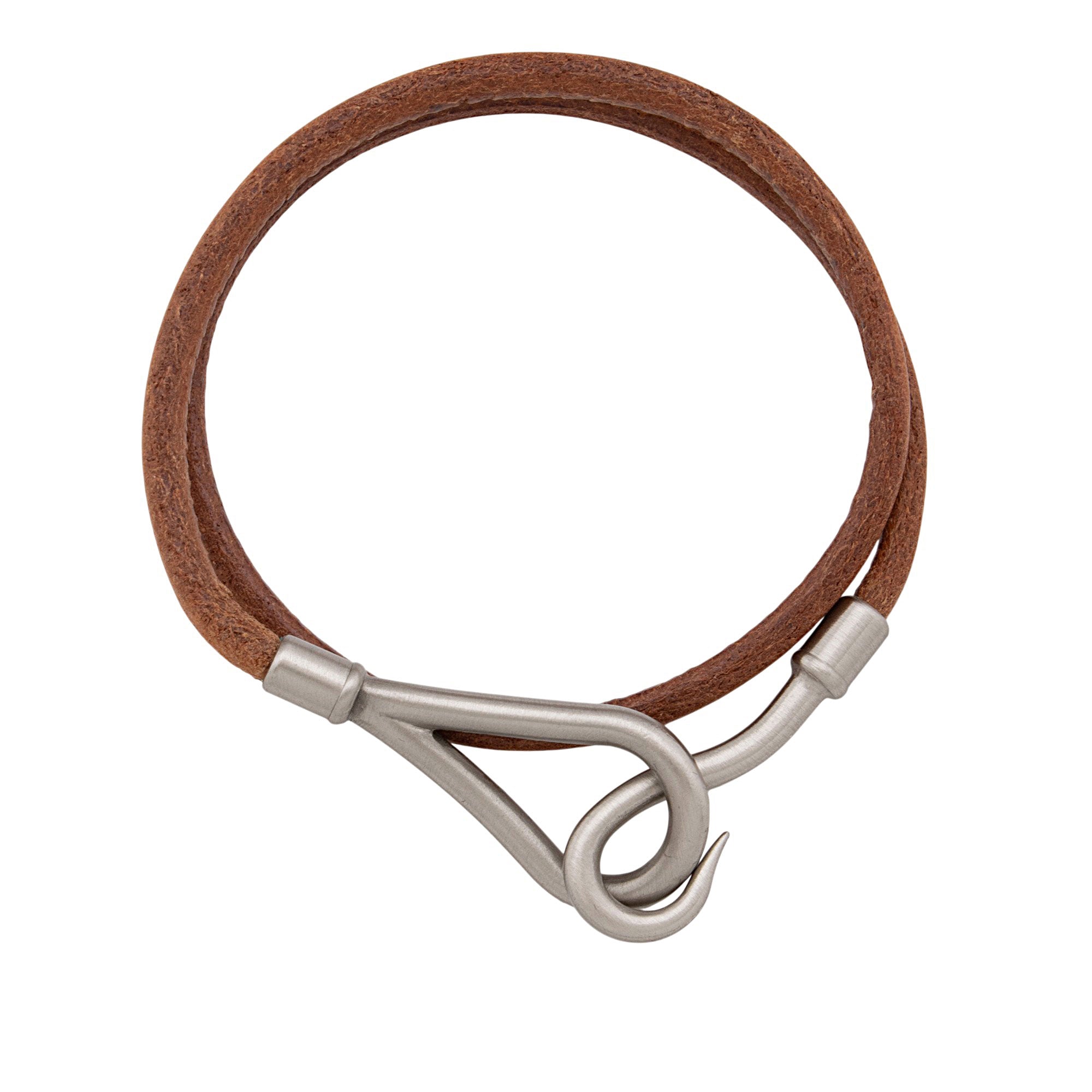 Hermes Leather Jumbo Hook Double Tour Bracelet