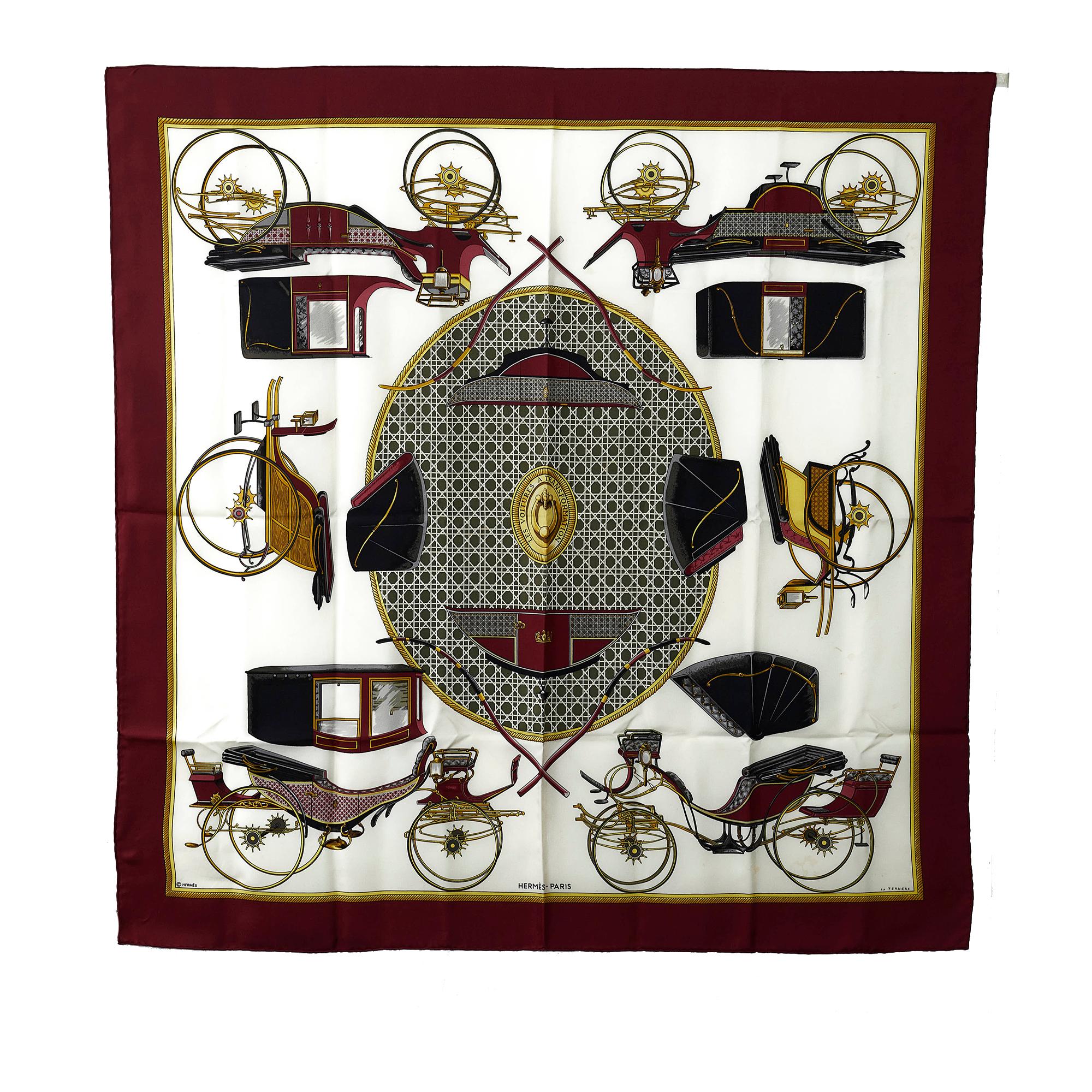 Hermes Les Voitures a Transformation Silk Scarf (SHG-80Az7x)
