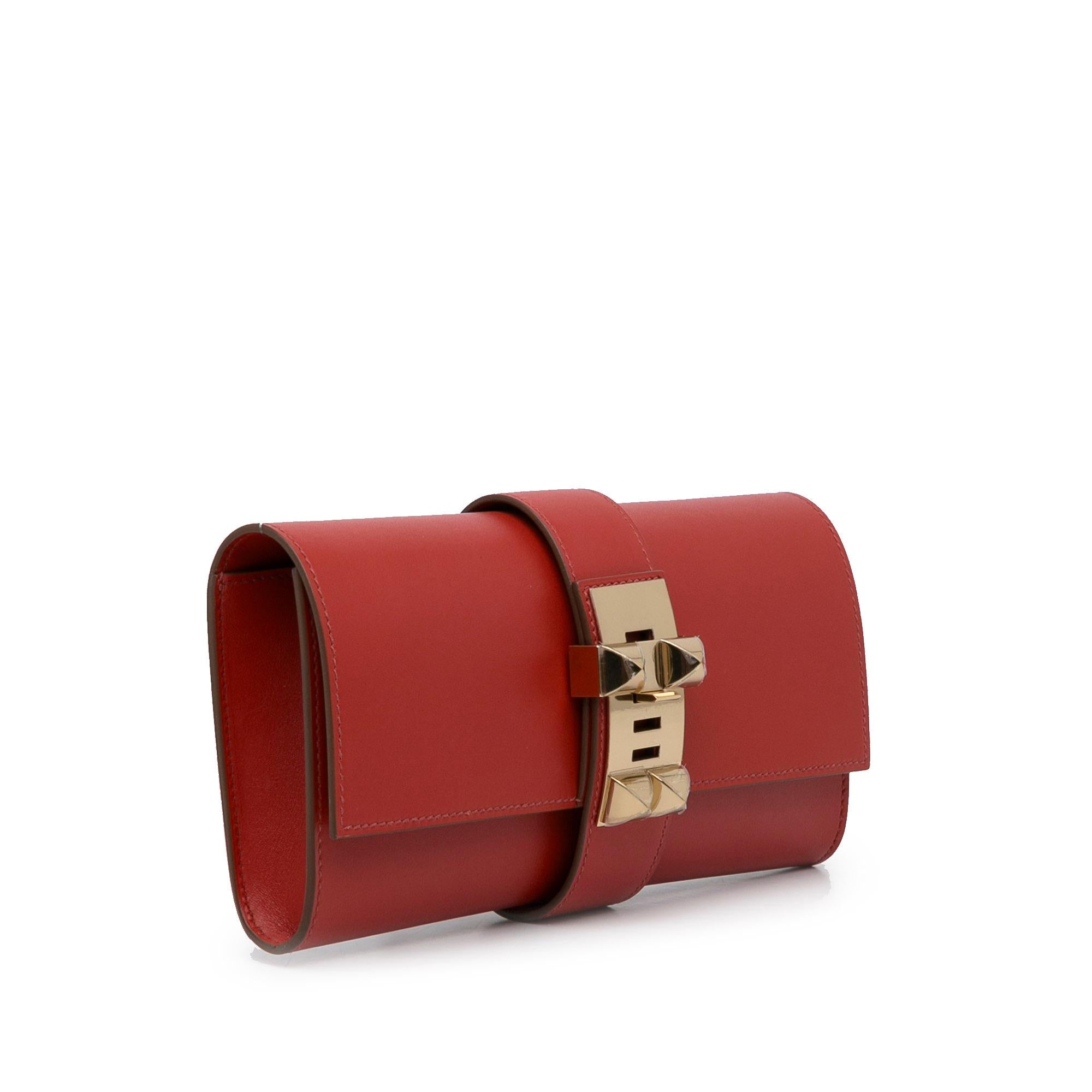 Hermes Medor Leather Clutch Bag (SHG-R1EcqA)